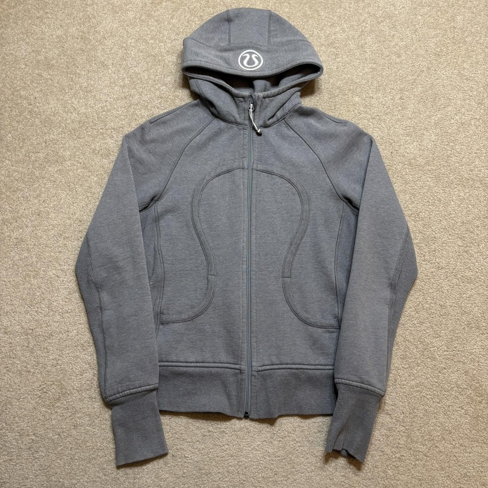 Lululemon Scuba Hoodie Sweatshirt Womens 6 Sparkle Gray Glitter Full Zip Fleece